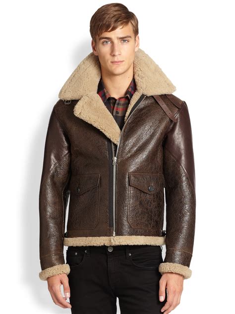 burberry tweed coat shearling|Burberry Genuine Shearling & Leather Aviator Jacket.